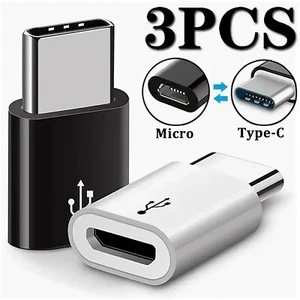 3 Packs Micro USB to Type C Adapter Converter Micro-B to USB-C Connector USA - Picture 1 of 9