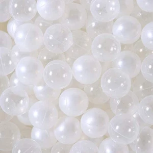 PlayMaty Ball Pool Pit Balls | 2.16" | Ocean White & Transparent | Pack of 100 - Picture 1 of 6