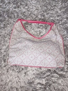 BABY PHAT Logo Canvas Hobo Bucket shoulder bag purse Grey and Red Zipper Closure - Picture 1 of 10