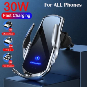 30W Car Wireless Charger for iPhone Samsung Magnetic Fast Charging Phone Holder - Zdjęcie 1 z 12