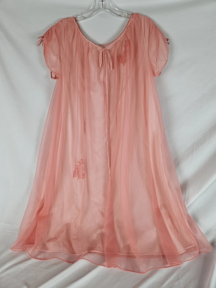 Conjunto de Camisón y Bata De Colección Gossard Artemisa Coral Peignoir Gasa Talla Mediana  Foto 1 de 4