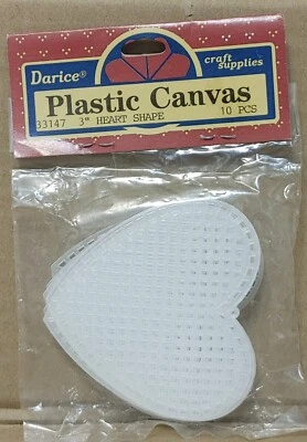 Darice Plastic Canvas 3" Hearts Pack Of 10 Pcs - Image 1 of 2