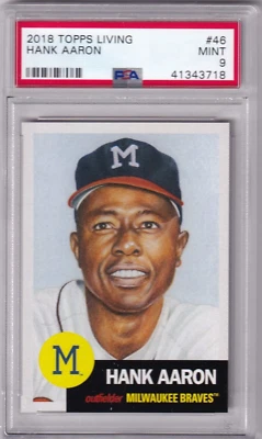2018 Topps Living  Hank Aaron #46 PSA 9 - Image 1 of 2