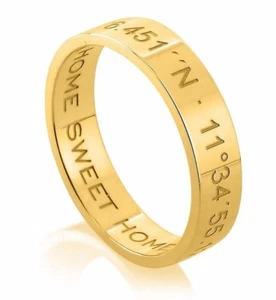 Verlobungsring mit Wunschgravur; Antragsring mit Gravur; Ring vergoldet - Imagen 1 de 3