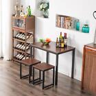 3 Pcs Counter Height Dining Set Table And 2 Chairs Bar Kitchen Modern