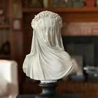 Veiled Maiden Bust Statue Gothic Home Decor Abstract White Resin Sculpture8184