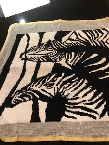 Zebra Pair hand made Needlepoint Canvas 13” x 14” - Picture 1 of 4
