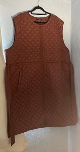 Athleta Mahogany Brown Whisper Featherless Long Puffer Vest Plus Size 3x - Picture 1 of 6