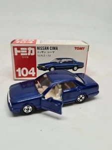 TOMICA # 104 NISSAN CIMA BLUE MADE IN JAPAN New In Box Vintage Diecast Car 1:63 - Foto 1 di 12