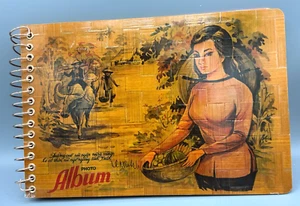 Vietnamesisches Bambus Fotoalbum ~ leer ~ Dorffrau mit Korb Obst Volkskunst - Bild 1 von 7