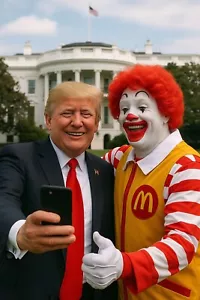 AI125 Donald Trump Selfie with Ronald McDonald Refrigerator Magnet Big 4by6 Inch - Picture 1 of 1