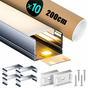 LED Aluprofil Aluminium Profile 10x2m Alu Schiene Leiste für LED-Streifen Leucht - Bild 1 von 7