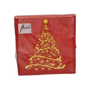 Ambiente Servietten Weihnachten Tannenbaum rot gold 20 Stück groß - Bild 1 von 1