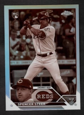 2023 Spencer  Steer Topps Chrome Baseball Rookie RC Sepia Refractor #146 - Image 1 of 2