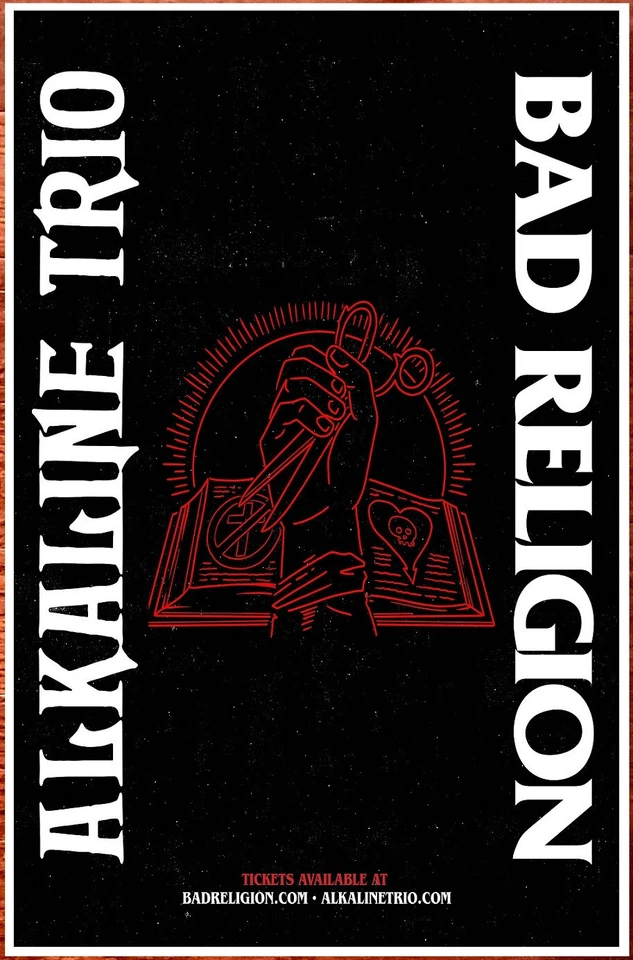 ALKALINE TRIO BAD RELIGION Tour 2020 Edición Limitada Póster RARO + ¡Póster Bonus Punk Rock! Foto 1 de 2