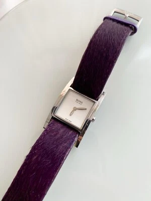 RELOJ HUGO BOSS Hecho en Suiza con correa de cuero pony morado Cuarzo Foto 1 de 4