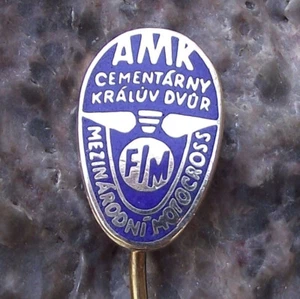 Vintage FIM Czech International Motorbike Motocross MX Quarry Race Pin Badge - Picture 1 of 6