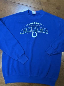 Sudadera Pullover Vintage NFL Indianapolis Colts AFC Azul Para Hombre Talla Grande - Imagen 1 de 12