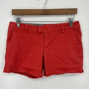 Volcom Chino Shorts Women's Size 3 Red Low Rise Hook & Eye Zip Fly 5" Inseam - Picture 1 of 10