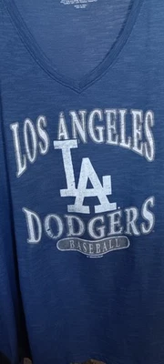 Dodgers XL Women's V Neck T Shirt Excellent Mint Condition  - Image 1 of 3