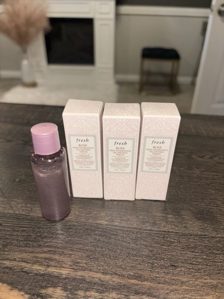 3X Fresh Rose Deep Hydration Oil-Infused Serum l 0.6oz l Travel Size l 3 pk