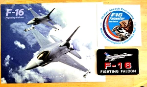 Tarjeta fotográfica Lockheed Martin USAF F-16 Fighting Falcon parche F-16 + pegatina F-16 - Imagen 1 de 2