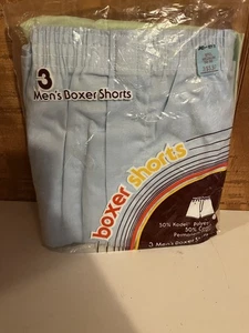 K-Mart ~ Nuevo de Colección 3 pares de calzoncillos boxer para hombre 50/50 mezcla de algodón años 80 EE. UU. (A) ~ M - Imagen 1 de 3