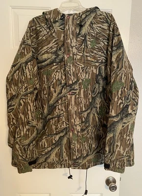 Vtg Cabelas GoreTex Jacket Men's 3XL Mossy Oak Treestand Camo Hooded Full Zip - Image 1 of 4