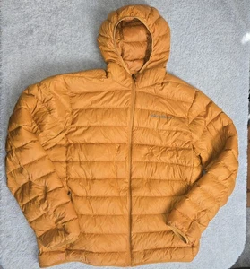Chaqueta acolchada de plumón Eddie Bauer XL EB650 amarillo mostaza cremallera completa para hombre - Imagen 1 de 11