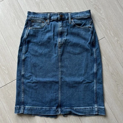 Saia jeans J Crew Factory azul pequena 6 - Imagem 1 de 4