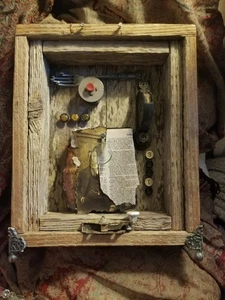 OOAK Art Vintage antike Schatulle Fundstücke - Bild 1 von 14