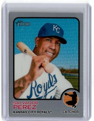 2022 Topps Heritage Chrome Silver Refractor Salvador Perez 343/373 Kansas City - Image 1 of 2