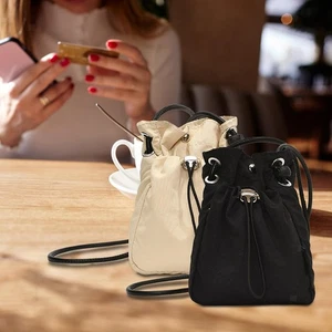 Damen Umhängetasche Trendy Damen Kordelzug Tasche für Reisen Outdoor Urlaub - Picture 1 of 8