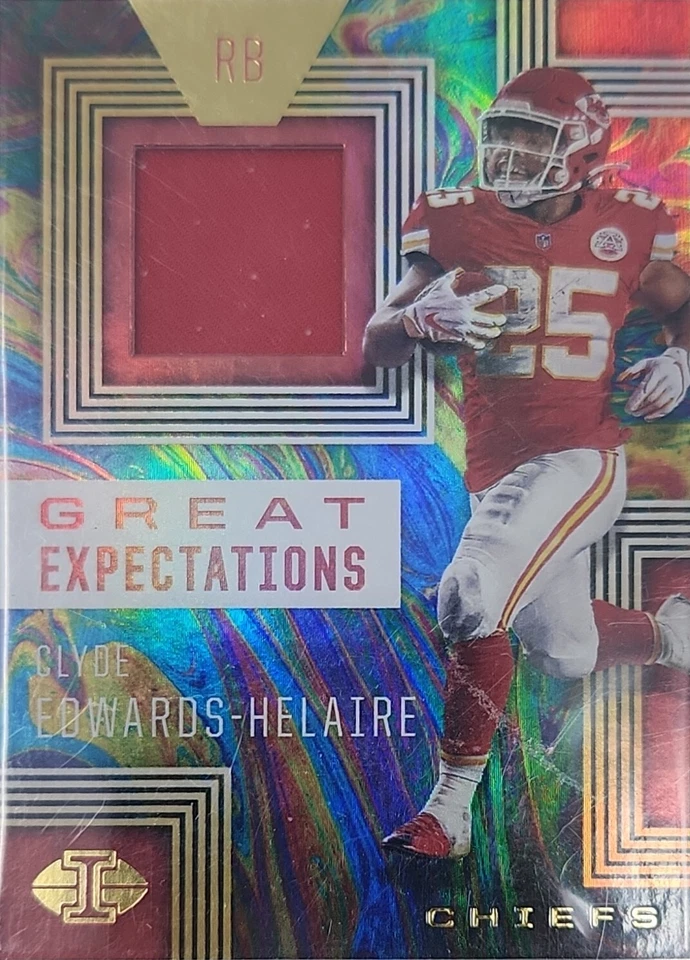 2020 Panini Illusions Great Expectations#GE11 Clyde Edwards-Helaire jersey patch - Image 1 of 1