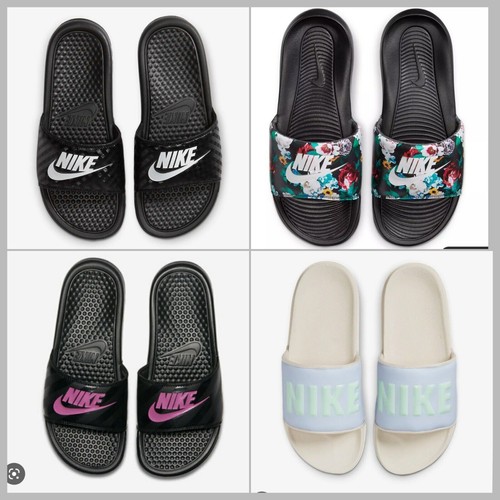 NIKE Victory One scivoli piscina swoosh logo donna taglia 10 blu