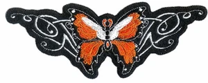 Aufnäher Schmetterling Tribal orange 15 x 5 cm Butterfly Tribal Patch - Picture 1 of 1