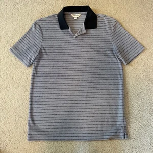Club Monaco Stripe Terry Polo Shirt Men’s XS Blue Gray Short Sleeve Casual Retro - Picture 1 of 9