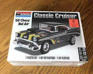 MONOGRAM ‘56 CHEVY BEL AIR CLASSIC CRUISER MODEL KIT  1/24 SCALE BLACK W/FLAMES - Picture 1 of 4