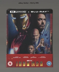 IRON MAN - UK EXCLUSIVE 4K + BLU RAY STEELBOOK - NEW & SEALED - Picture 1 of 9