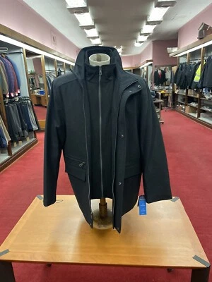 Chaqueta de mezcla de lana con doble cremallera Nautica para hombre, carbón Foto 1 de 4