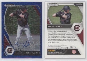 2021 Panini Prizm Draft Picks Blue Donut Circle /25 Wes Clarke #PDP40 Auto