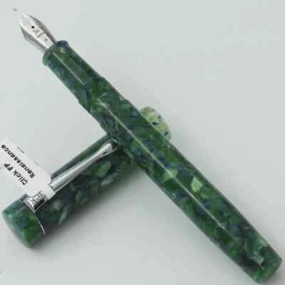 Pluma Estilográfica Click Renaissance Premium Acrílica Verde Jade Flexible Plumín De Colección Foto 1 de 4