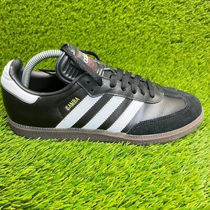 Adidas Samba Classic Mens Size 7 Black White Gum Athletic Leather Shoes Sneakers - Picture 1 of 10