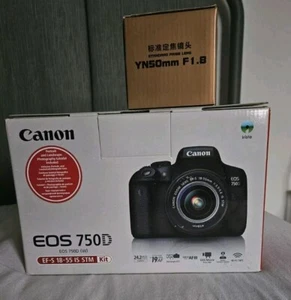 Canon EOS 750D DSLR Kamera, Objektiv 2 Objektive, Stativ als Zubehörpaket - Bild 1 von 12