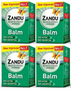 4 X 8ml ZANDU BALM HEADACHE BACKACHE BODYPAIN HERBAL AYURVEDIC FAST PAIN RELIEF - Picture 1 of 1