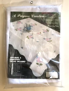 PROGRESS CREATION "Camelia" 2100 Tablecloth 60x90 OVAL EMBROIDERY KIT NEW NIP - Picture 1 of 12