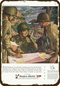 1944 WESTERN ELECTRIC Military Telephone Vntg-Look DECORATIVE REPLICA METAL SIGN - Picture 1 of 1