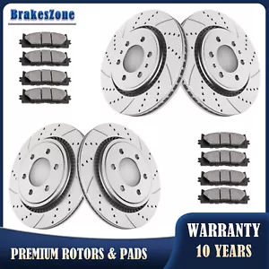 Front and Rear Brake Rotors Pads fit for Ford F-150 2015-2017 Drilled Slotted - Picture 1 of 7