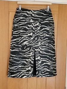 COAST Zebra Print Skirt Midi Front Split Animal Size Uk 8 BNWT RRP £89. - Picture 1 of 9