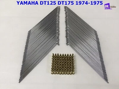 YAMAHA DT125 DT175 1974-1975 F & R SPOKE SET GOLD NIPPLES 72Pcs. 21"/18"  #BI53# - Image 1 of 4